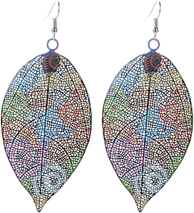 Trendy Female Multicolor Printing Leaf Ear Loop Women's Jewelry