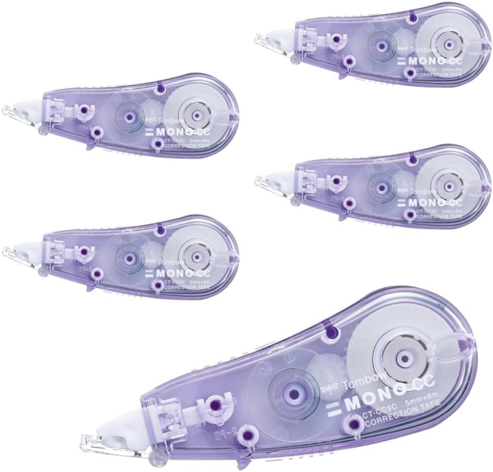 Tombow CT-CC5C92-5P MONO Mono CC 5mm Wide Soft Purple Correction Tape