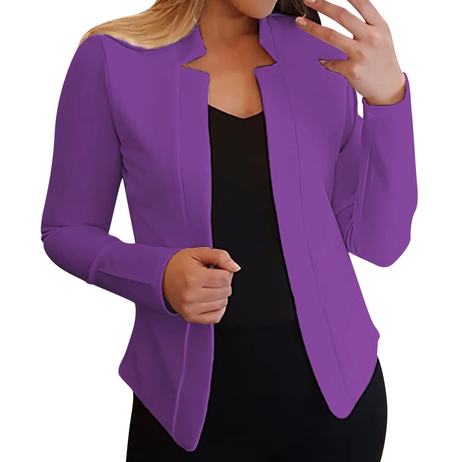 GenericWomens Casual Blazers Pocketed Office Blazers Draped Open Front Cardigans Jacket Work Suit Lightweight Jackets