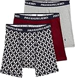 POLO RALPH LAUREN Herren Classic Fit w/Wicking 3er-Pack Boxershorts, Cruise Navy Oars Print/Classic Wine/Andover Heather, X-Large