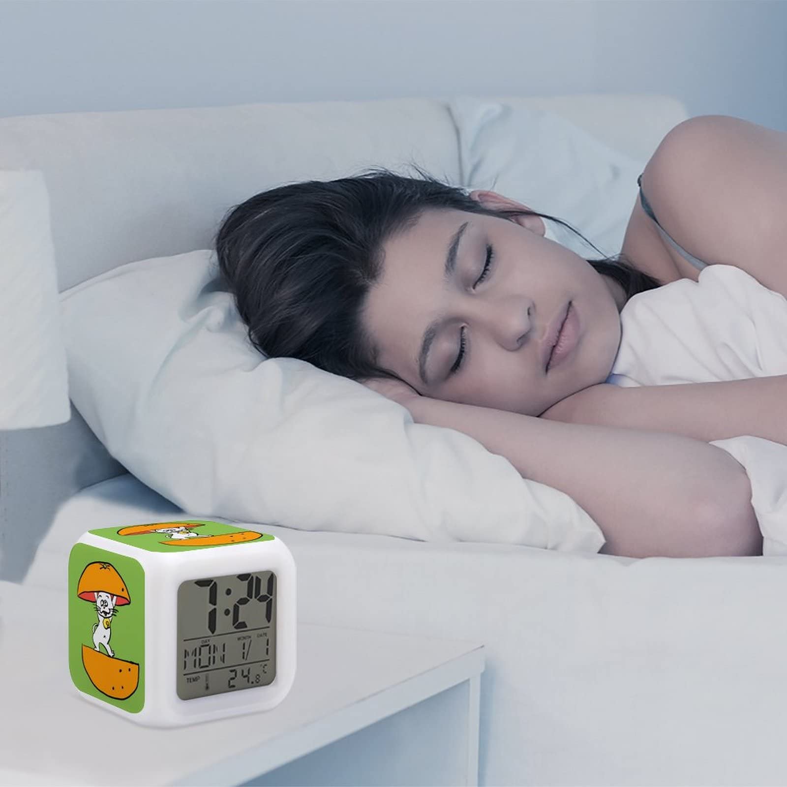 Amazon.co.jp: サザエさん 目覚まし時計 デジタル置き時計 温度湿度計