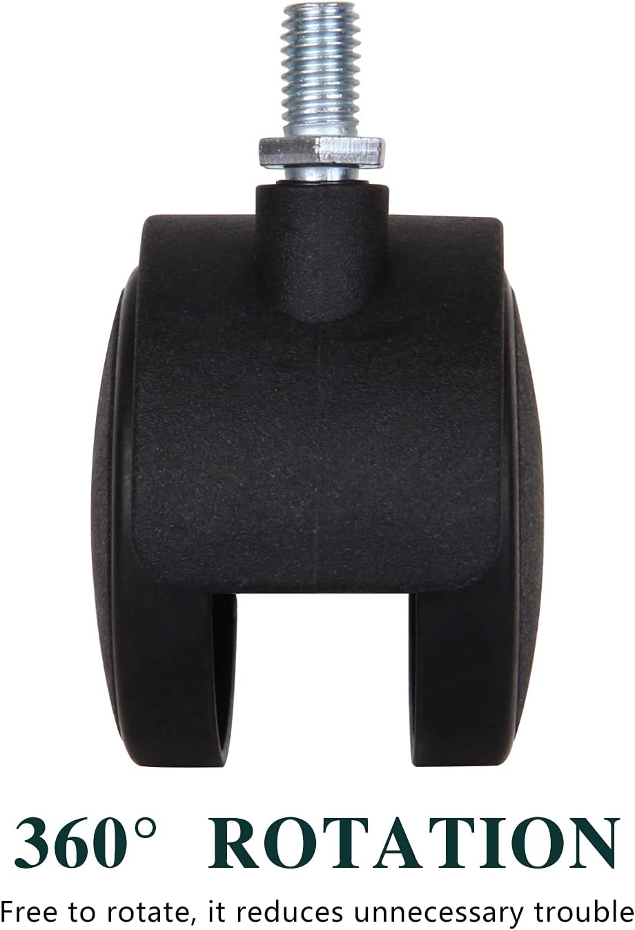 5 PCS 2 Inch Nylon Plastic Replacement Casters Rotating Furniture Wheels Floor Protection Office Chair Rotating Casters Threaded Rod Black : Office Products