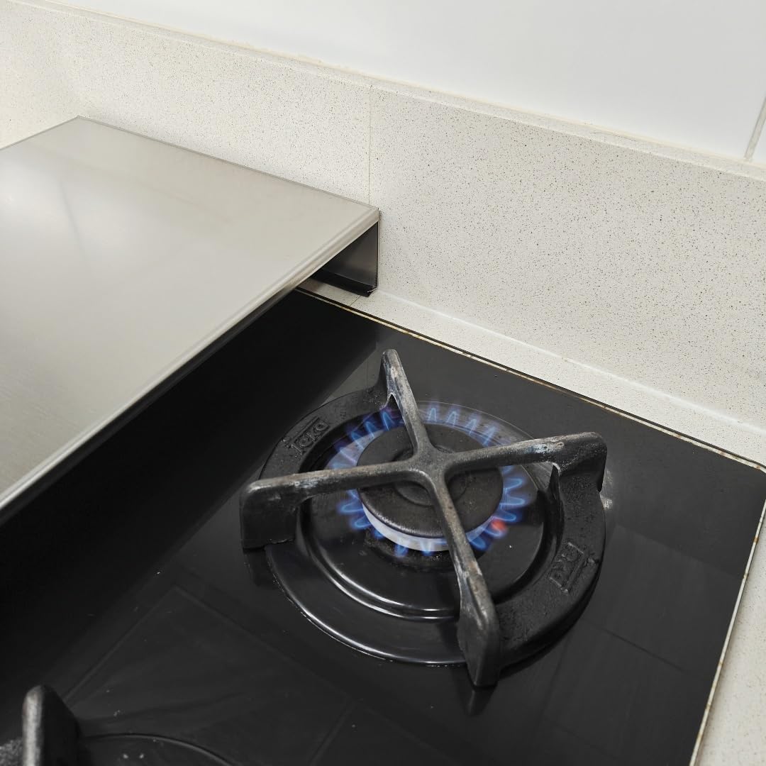 Cubre Vitroceramica Universal en Acero Inoxidable para Gas, Vitrocerámica, Induccion- Juego de 2 piezas Cubre Encimera gas, Protector de Encimera, 57x60x6 cm