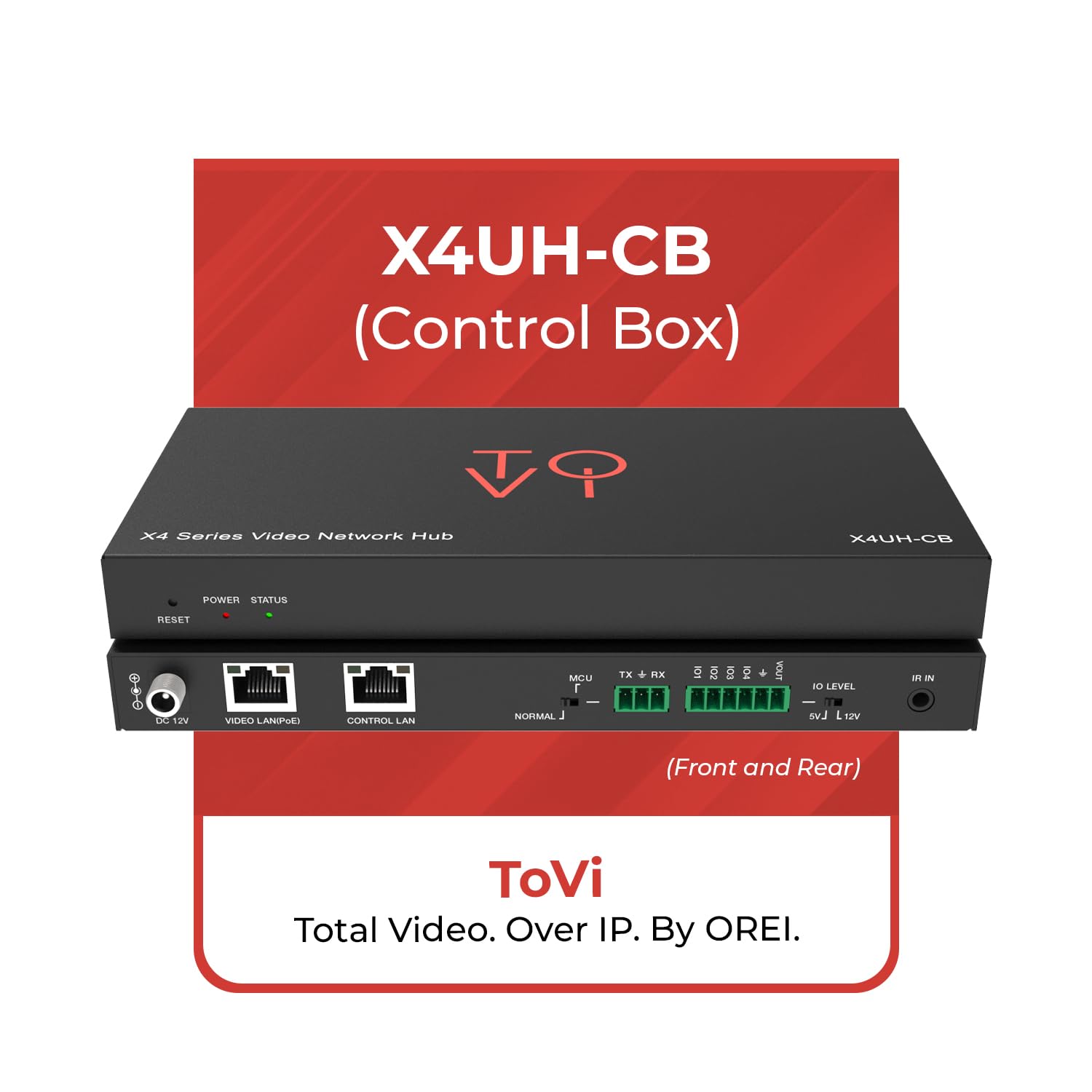ToVi X4UH-CB AV Over IP Hub di rete con doppie porte LAN, RS-232 IR KVM CEC Control, PoE, sicurezza HTTPS/SSH, gestione GUI Web per la distribuzione AV