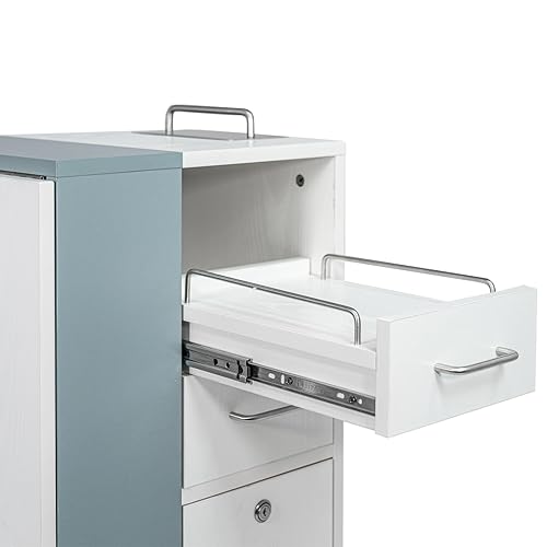 Miniatura 3 de Taylor - Escritorio de manicura para uñas, estación plegable versátil, longitud ajustable con armario de almacenamiento para salón, estudio en casa,