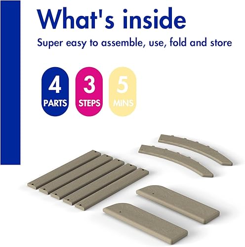 Miniatura 8 de BRIOPAWS Adirondack Ottomans  Plegable  Juego de 2  Plástico de polietileno de alta densidad  Reposapiés de madera para exteriores  Todo tipo de