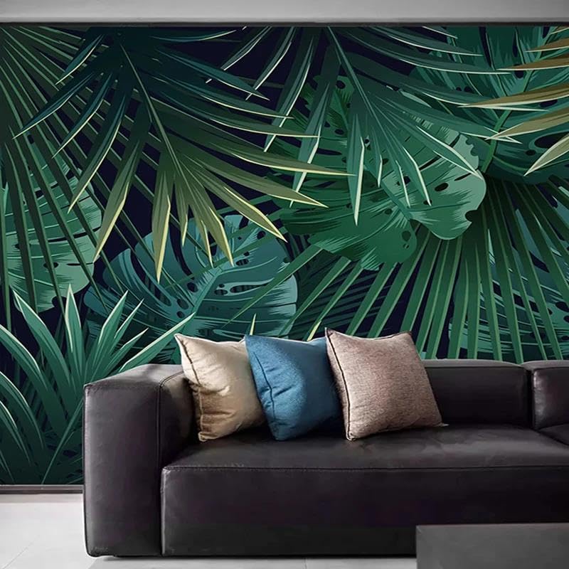 Papier peint mural 3d végétal pour rénover un mur de salon sans enduit
