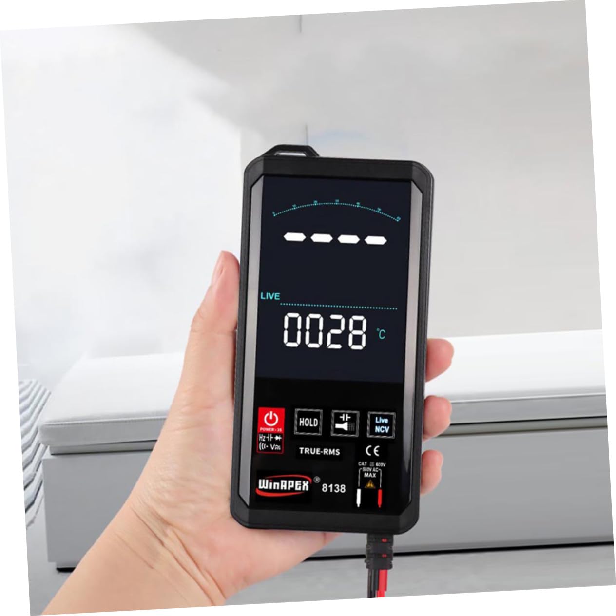 Touch Screen Digital Multimeter High Accuracy Auto-ranging Multi Tester with LCD Display Data Hold Backlight for Dc Ac Voltage Resistance Testing