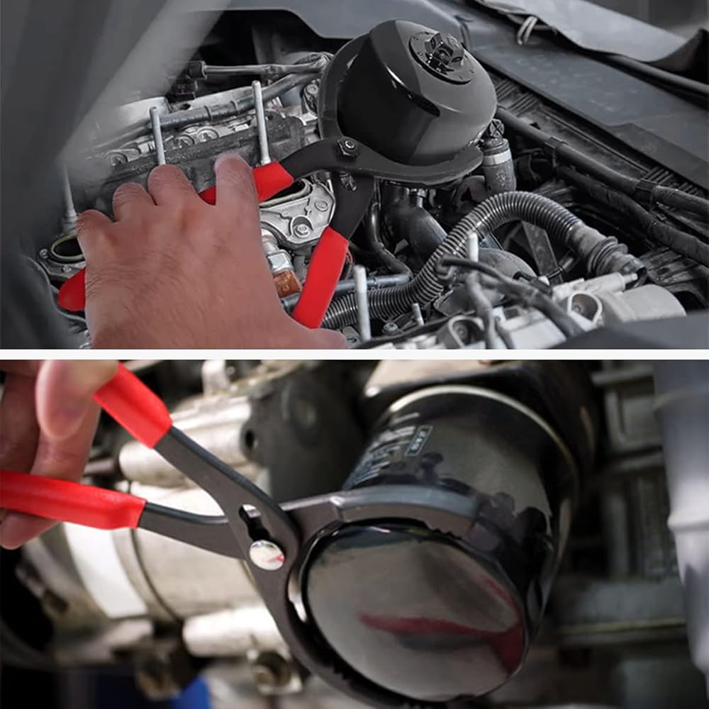 12" Adjustable Oil Filter Pliers Wrench Hand Removal Tool For Car