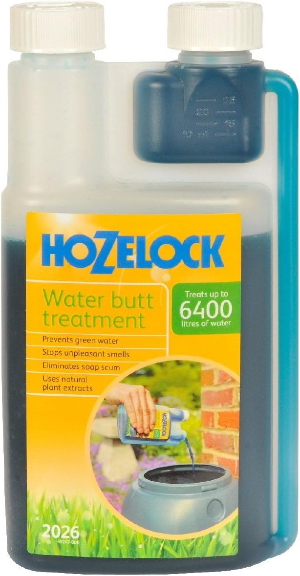 HOZELOCK - Waterbutt Treatment : Ideal for Water Butt, Non-toxic, Prevents Unpleasant Odours and Scum, Keeps Water Free From Slime and Algae [2026P8000]