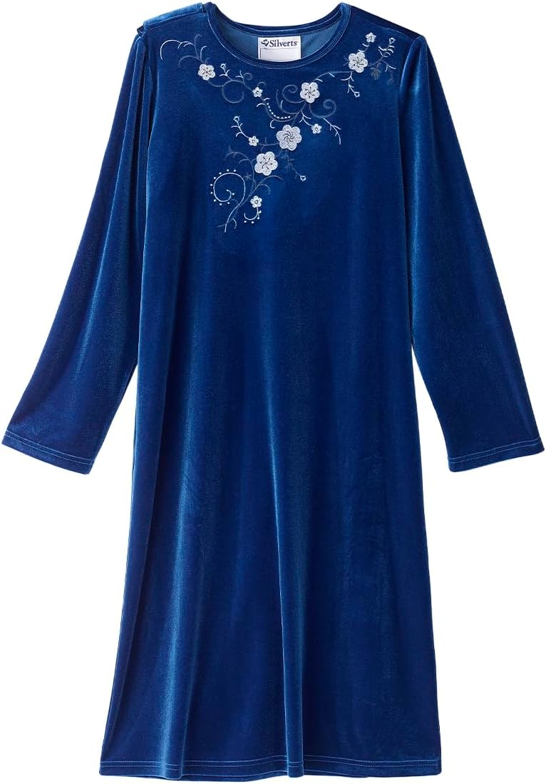 Silvert's Adaptive Clothing & Footwear Women’s Open Back Velvet Dress for Seniors