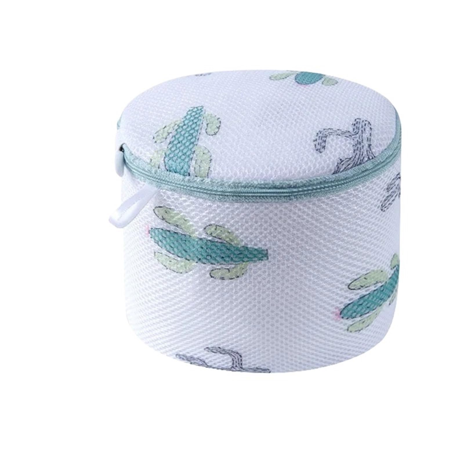 3pcs Cute Print Women's Bra Washing Bags - Thicken Protective Laundry Bag for Bras and Underwear Storage(Cactus)