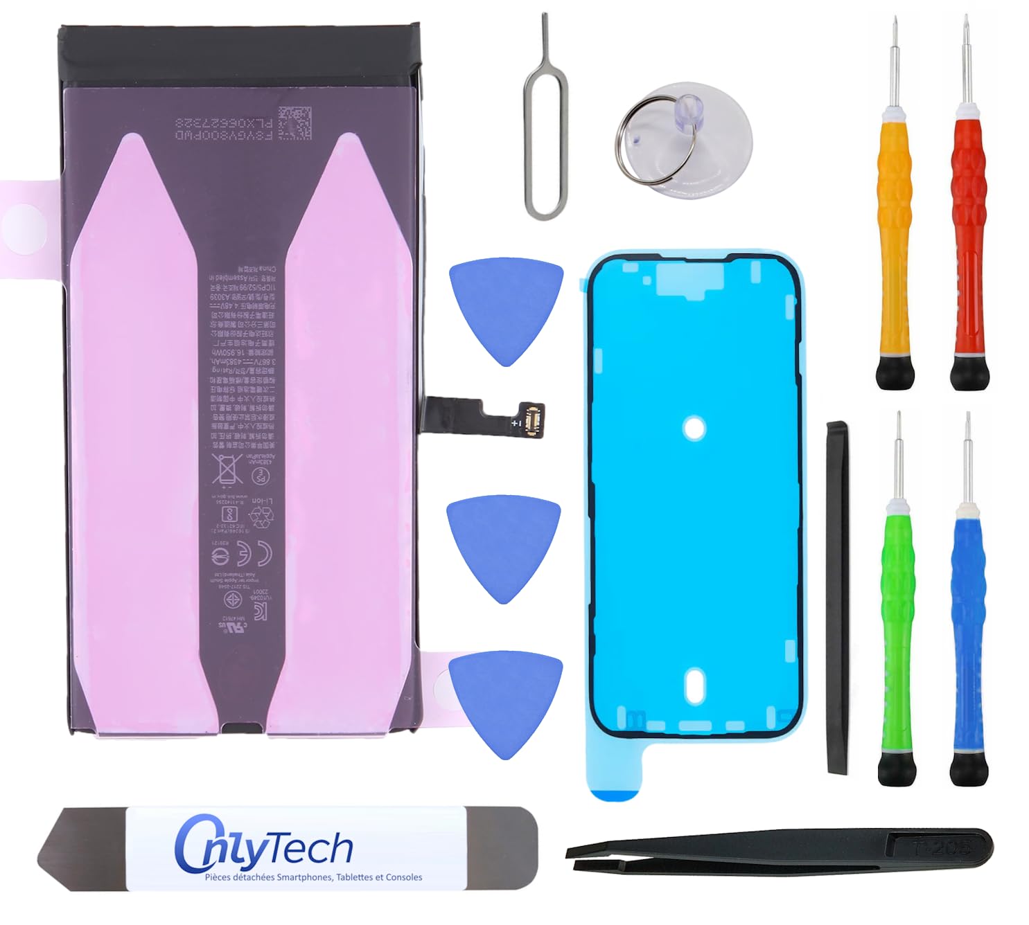 Batterie Premium de Remplacement pour iPhone 15 Plus - 4383mAh, qualité identique - Kit 12 Outils Professionnels et adhésif écran Inclus