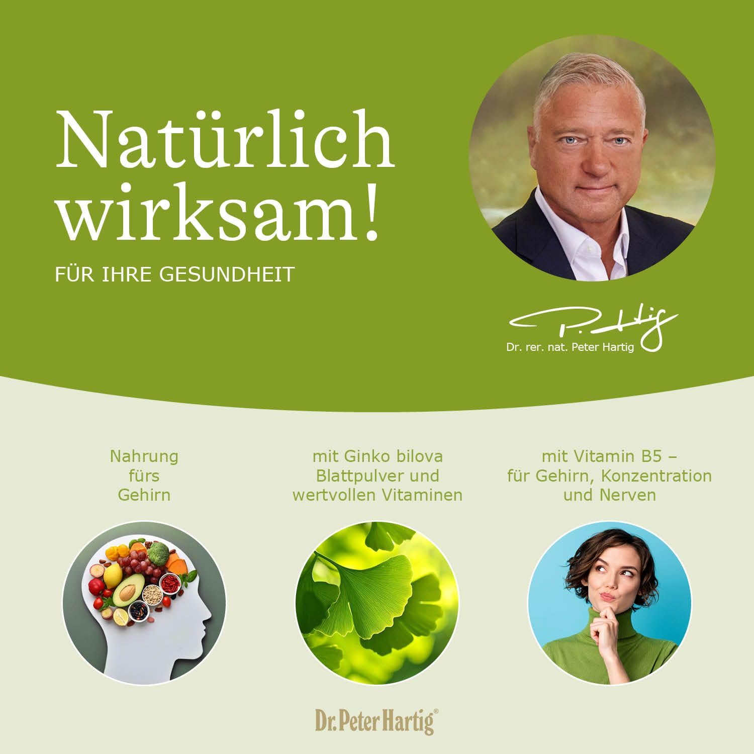 Dr. Peter Hartig Memory G 400 120 Kapseln 4-Monats-Vorrat Gedächtnis Geistige Leistungsfähigkeit Laborgeprüft Lactose-, Gluten-, Hefefrei