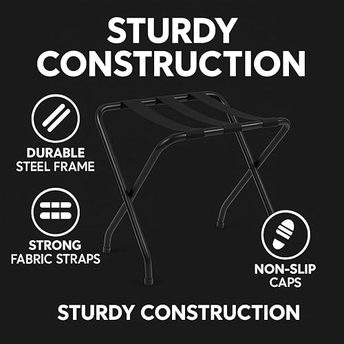 Miniatura 4 de USTECH Portaequipajes plegable de un solo nivel en forma de X con correas de nailon y patas de goma para mayor estabilidad  Soporte de metal o