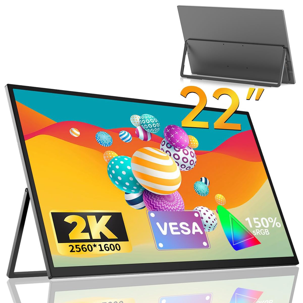 Amazon.co.jp: EVICIV モバイルモニター 22インチ 2K 大画面 QLED