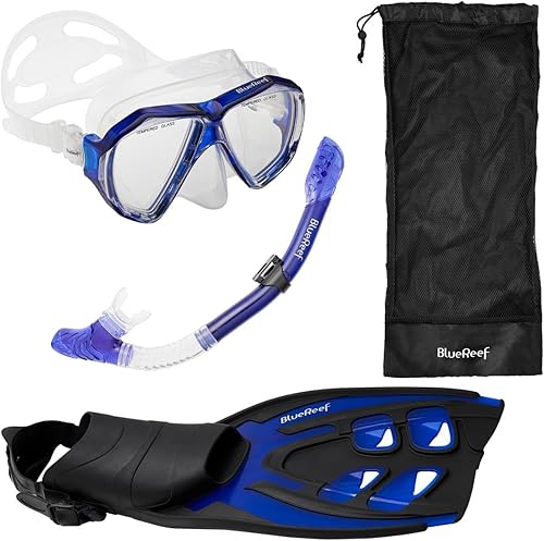 Miniatura 8 de Valiant - Juego de equipo de esnórquel para adultos, incluye máscara Valiant con lentes de vidrio templado gemelas para mayor claridad, esnórquel