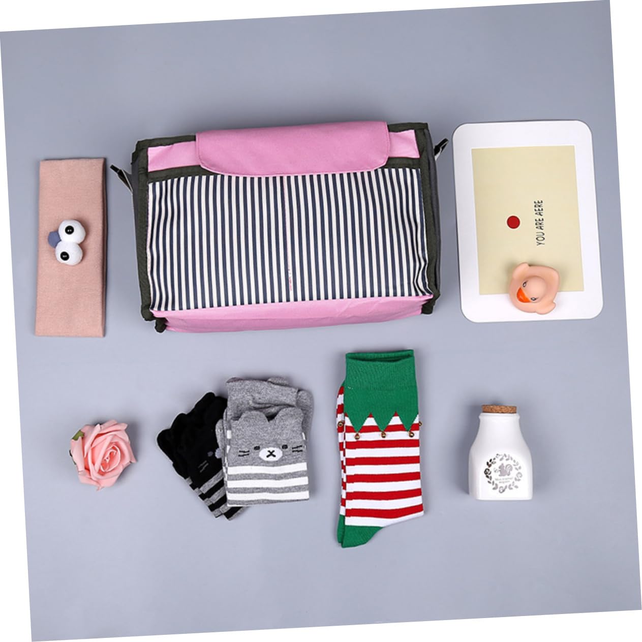 ibasenice 3 Pezzi Borsa Portaoggetti Passeggino Organizer Bottiglia Giocattoli Pannolini Robusto Nero