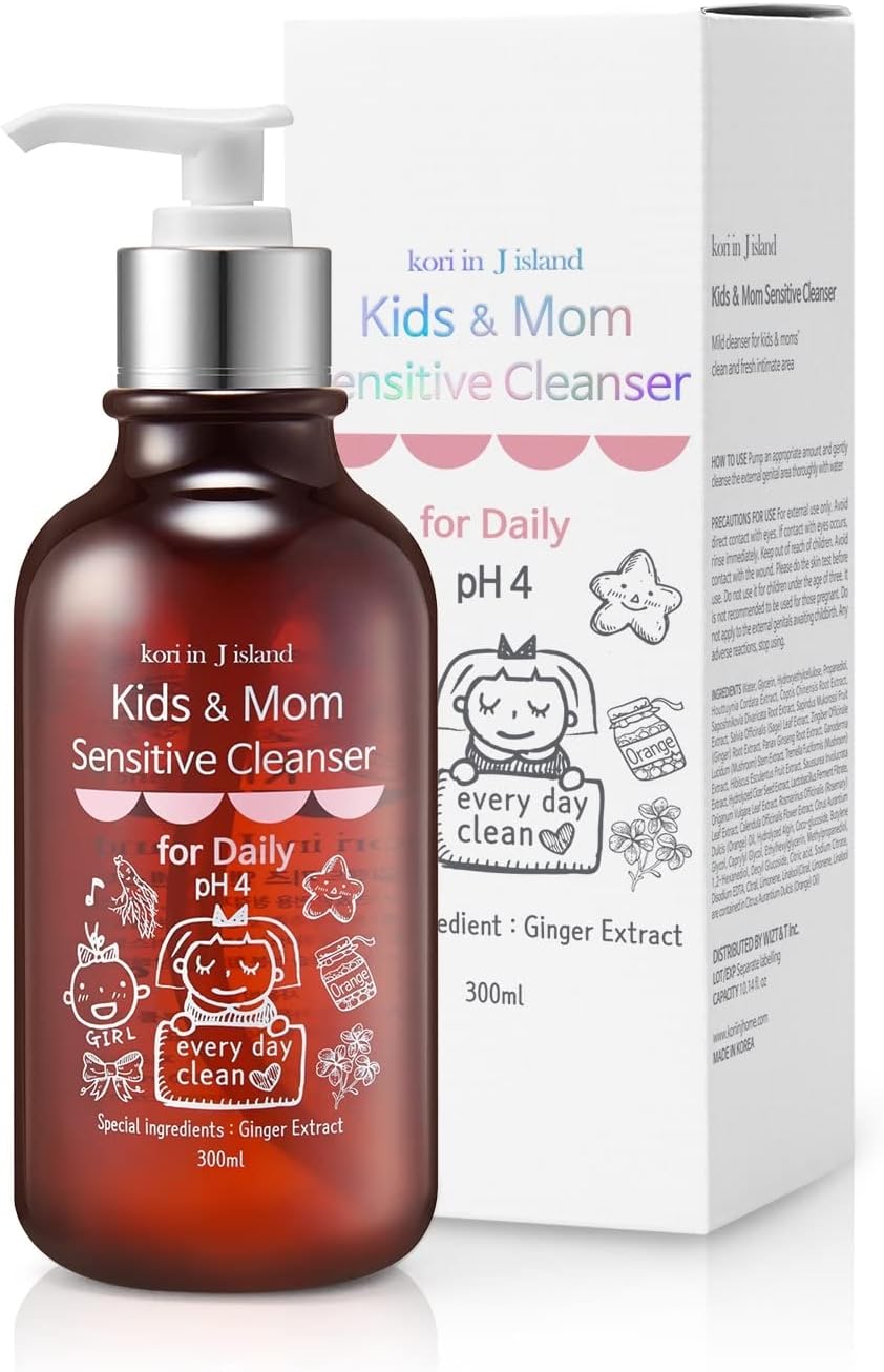 kori in J island Intimate Wash for Kids | Feminine care wash for sensitive skin, Ginger care, Delicate wash for daily, Kids and Mom Sensitive Cleanser 10.14oz, Cleanses and Refreshes