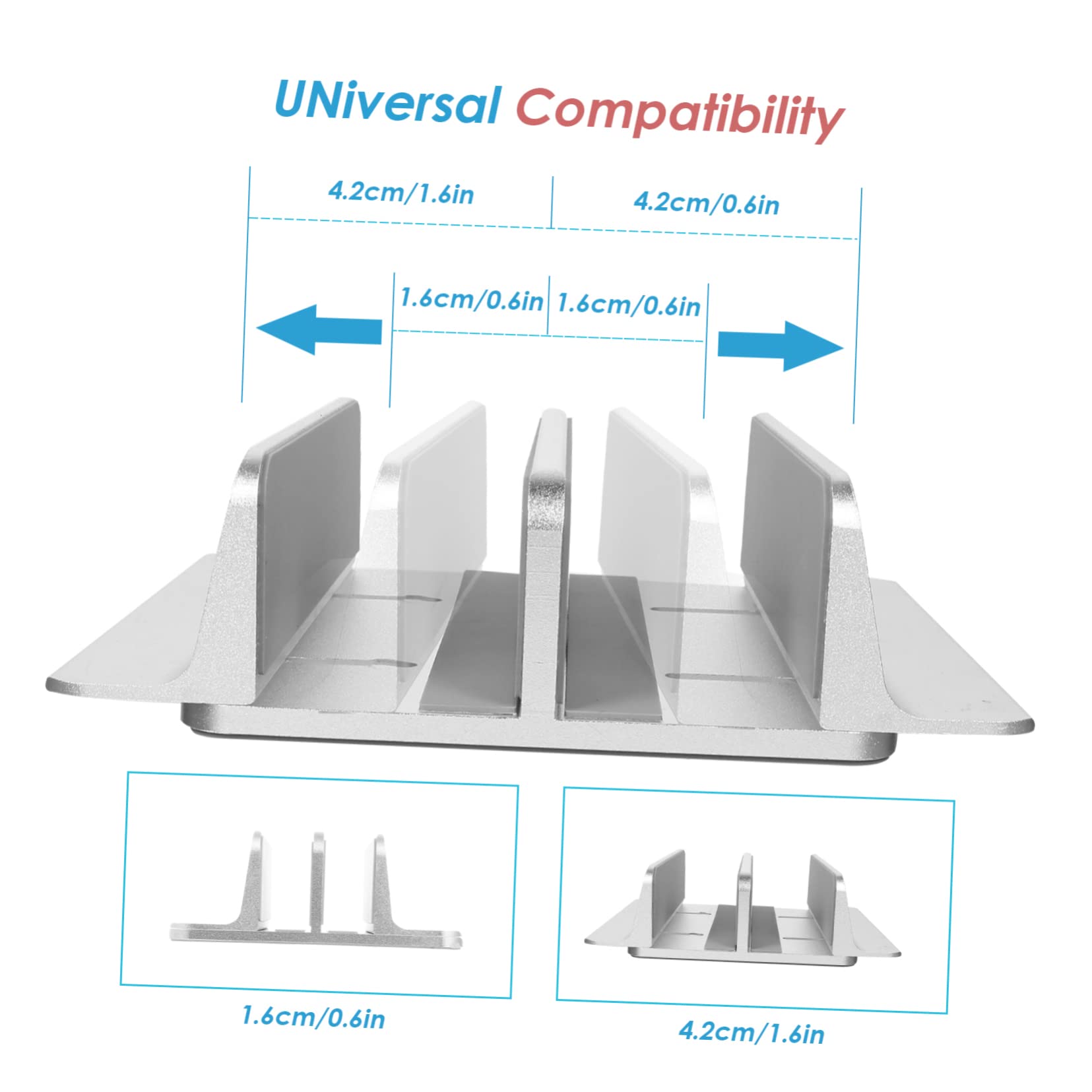 DOITOOL Supporto Verticale per Laptop Doppio Slot Supporto Verticale per Tablet da Scrivania in Lega di Alluminio Regolabile Protezione in Silicone