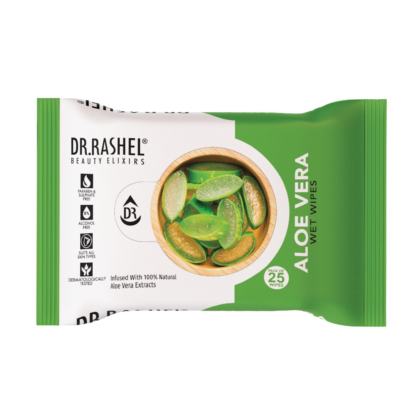 Dr.Rashel Aloe Vera Wet Wipes, for All Skin Types (25 Wipes)