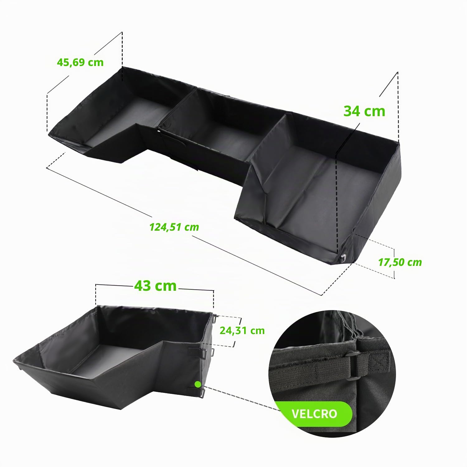 Faltbarer Untersitz-Organizer für Dodge Ram 1500 Crew Cab 2019-2024, Schwarz, Praktisch, Aufbewahrungsbox, CADDY, Nylon, Automobile