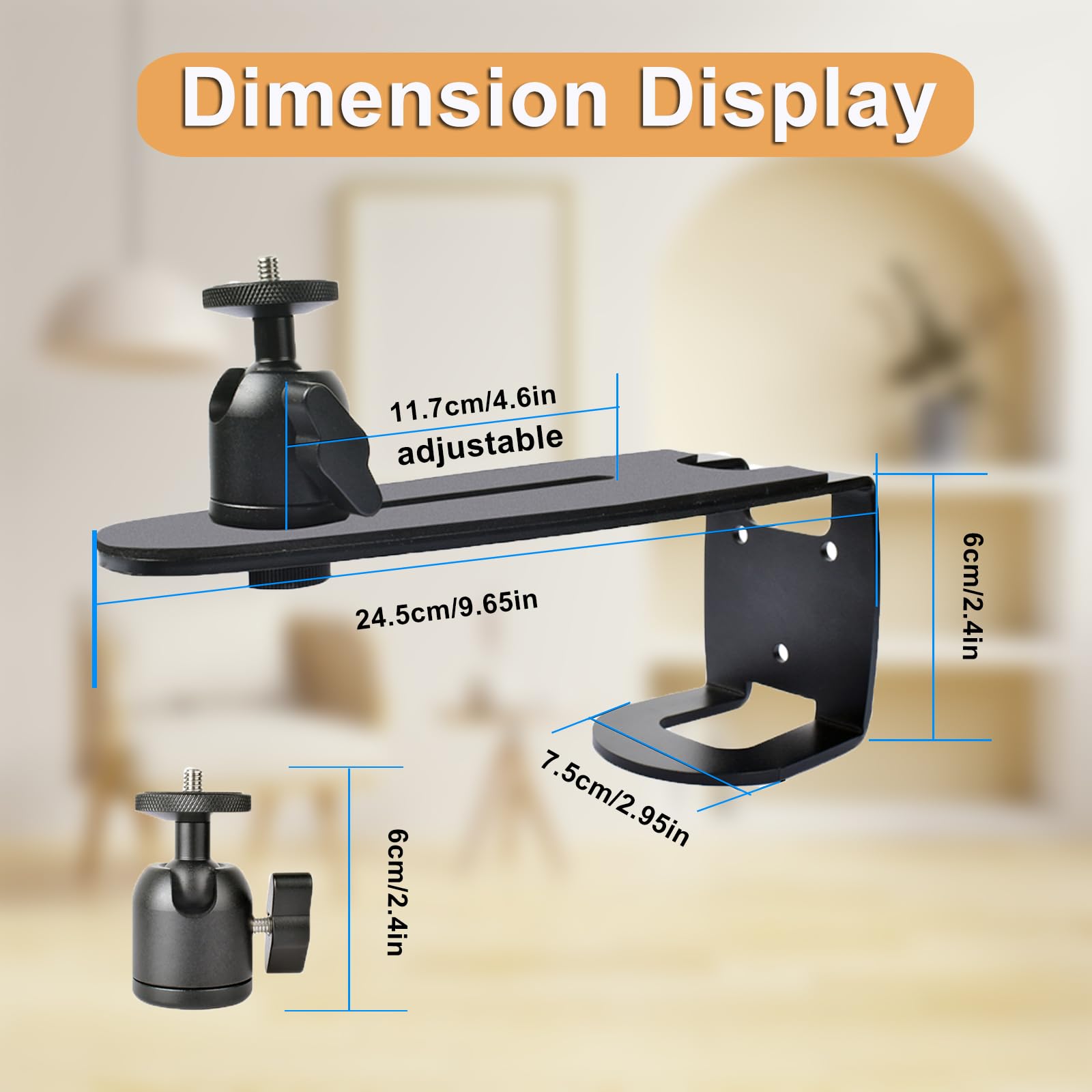 Beamer Halterung Verstellbarer, Beamer Ständer Wandhalterung, Projector Stand um 360° Drehbar, Multifunktionaler Beamer Halterung Decke, Universal Beamerhalterung für Wohn, Projektorhalter