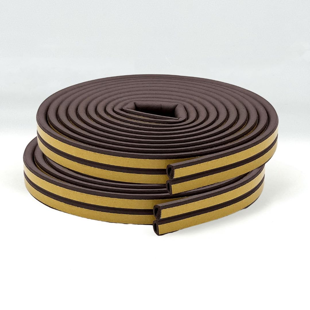 MMT Acoustix® 2pc Vacuum Tech Door/Window Seal Tape for Perimeter, DIY 3M Self Adhesive, Soundproof & Weatherproof Strip, EPDM D Shape, 18Feet, Brown MMT Acoustix® 2pc Vacuum Tech Door/Window Seal Tape for Perimeter, DIY 3M Self Adhesive, Soundproof & Weatherproof Strip, EPDM D Shape, 18Feet, Brown