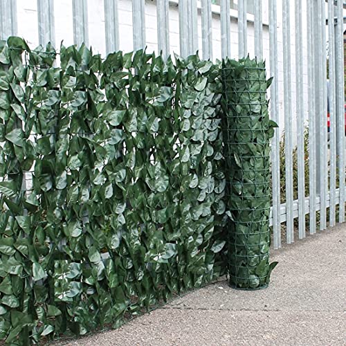 Abaseen Ivy Leaves Trellis with Artificial Leaves Hedge Roll, Artificial Ivy Trellis Screening Roll UV Protection Wall Decor for Indoor Outdoor… (1m x 3m, Ivy Hedge Screening)
