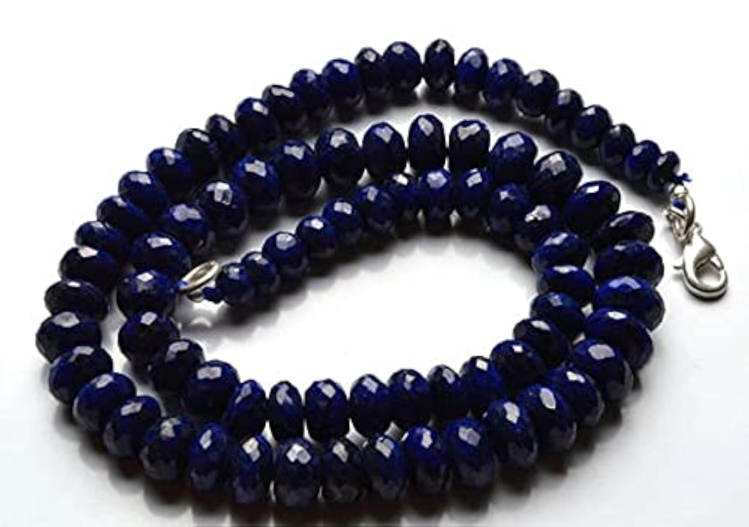 Saphir bleu véritable en fil de rondelles facettées de 7 mm pour fabriquer un cadeau précieux