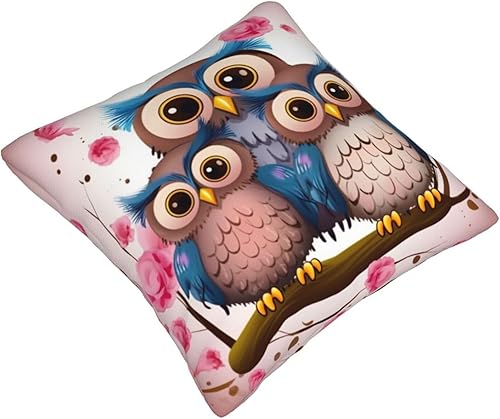 Miniatura 7 de Fundas de almohada laterales de felpa con bonitos búhos, cuadrada, funda de cojín para sofá, funda de almohada súper suave para sala de estar,