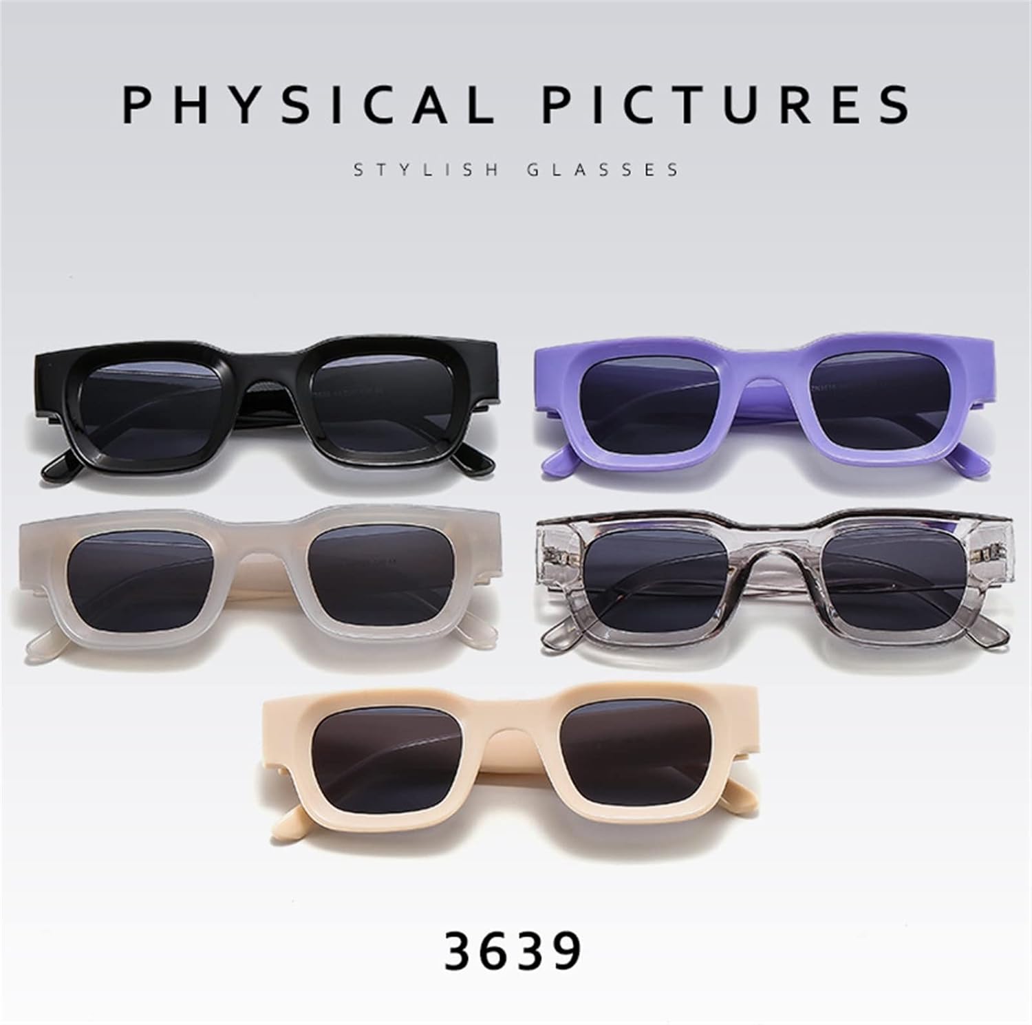 2026 Square Frame Punk Men and For Women Sunglasses Outdoor Sunshade Party Decoration (Color : A, Size : Medium)