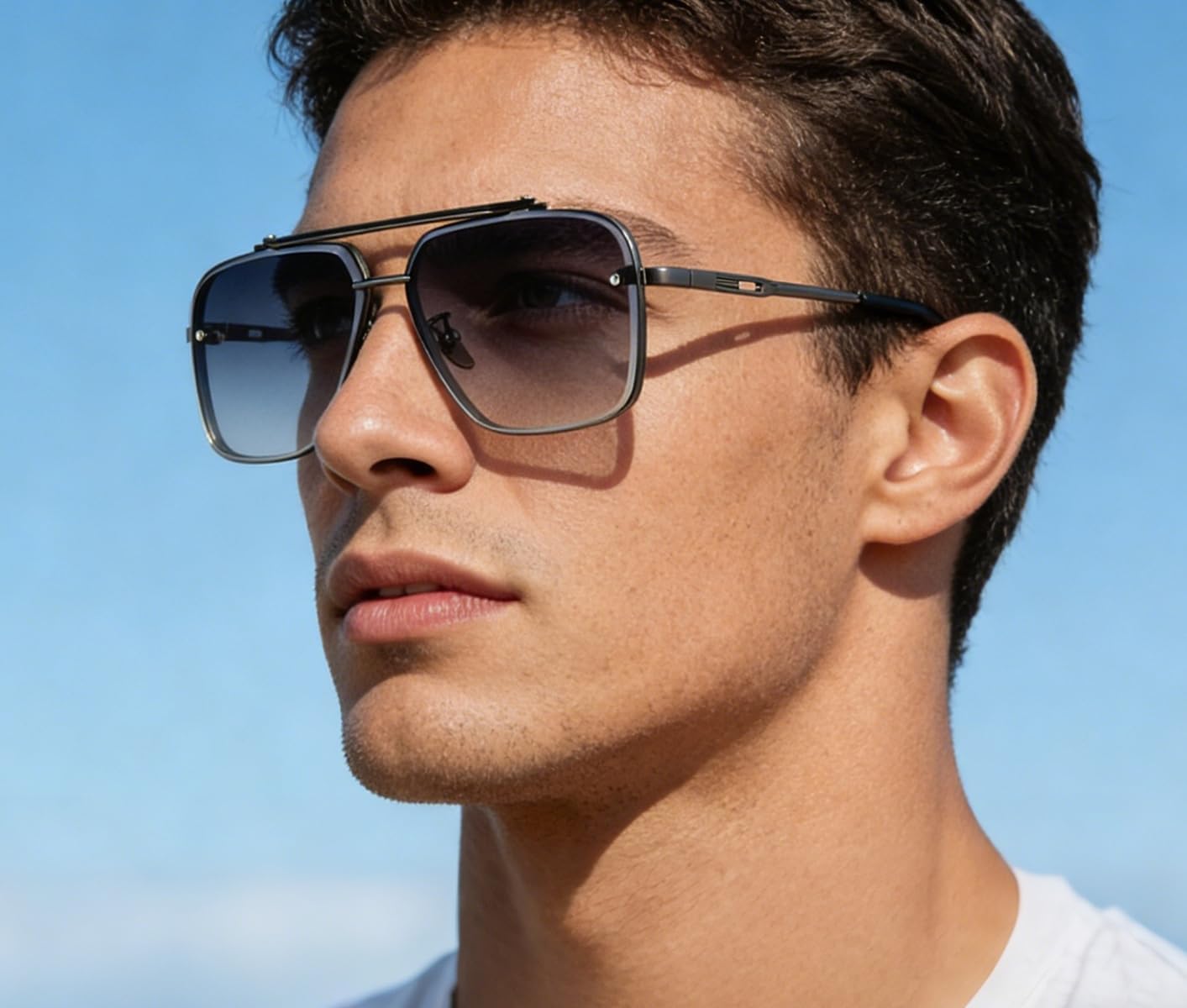 Gtand Fashion Oversized Square Aviator Gradient Sunglasses For Men Women Vintage Metal Sun Glasses 63mm - Image 2