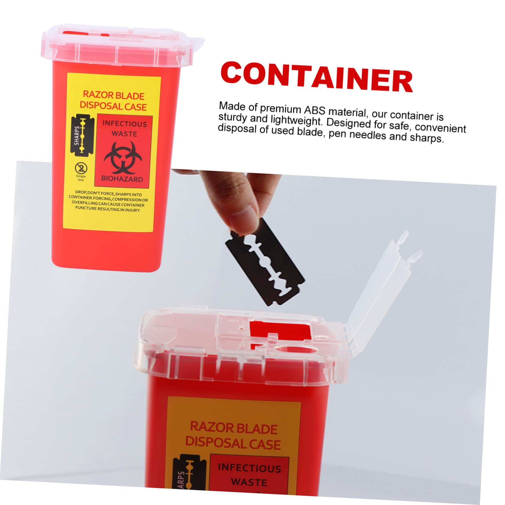 4 Pz Distributore Banca Valigetta Per Lo Smaltimento Dei Rasoi Da Forniture Piccolo Contenitore Automatico Contenitore Resistente Alla Perforazione Bidone Portatile Rosso