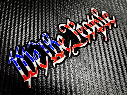 American Flag We The People 1776 Weathered Vinyl Sticker Decal (2'x5' Two Pack WTP)