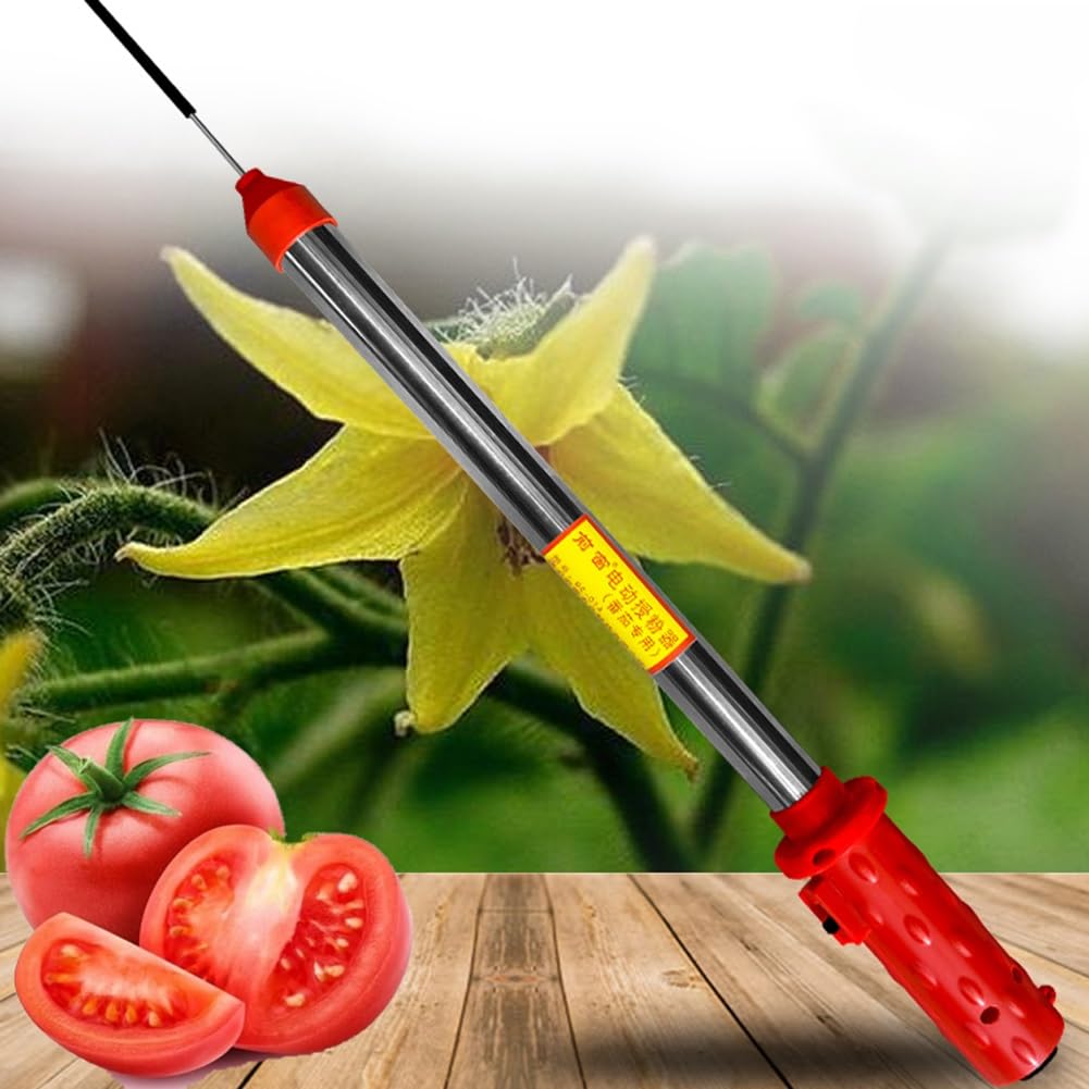 XNZJHPP Electric Tomato Pollinator, Cordless Tomatoes Pollinator Sprayer, 7000RPM Greenhouse Cucumber Tomato Pollination Tool with LCD Display, Built-in Battery for Indoor Gardens