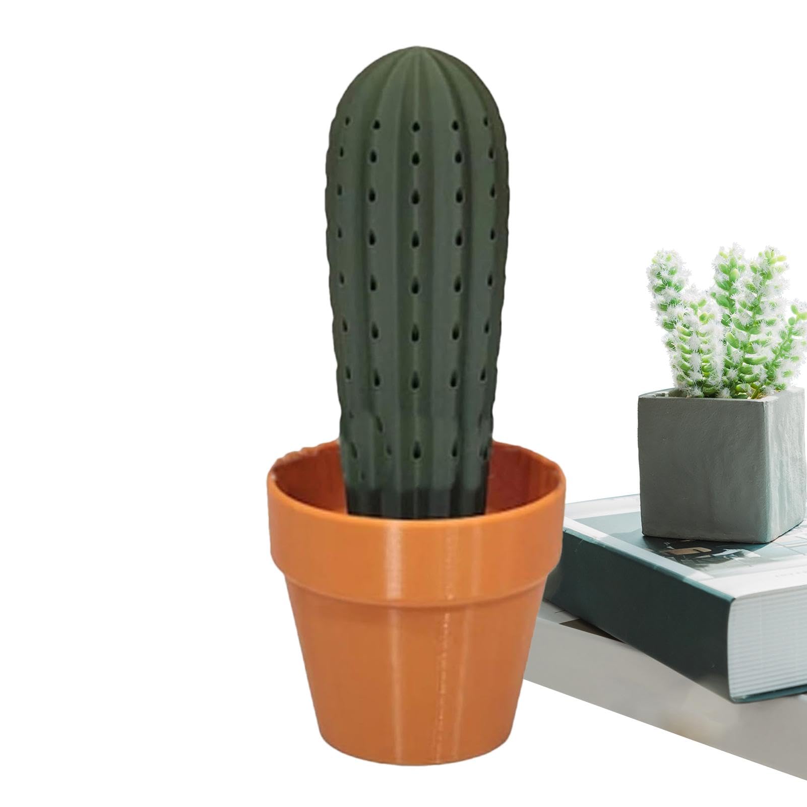 Cactus Toothpick Dispenser, Printed Cactus Toothpick Dispenser, Dark Green