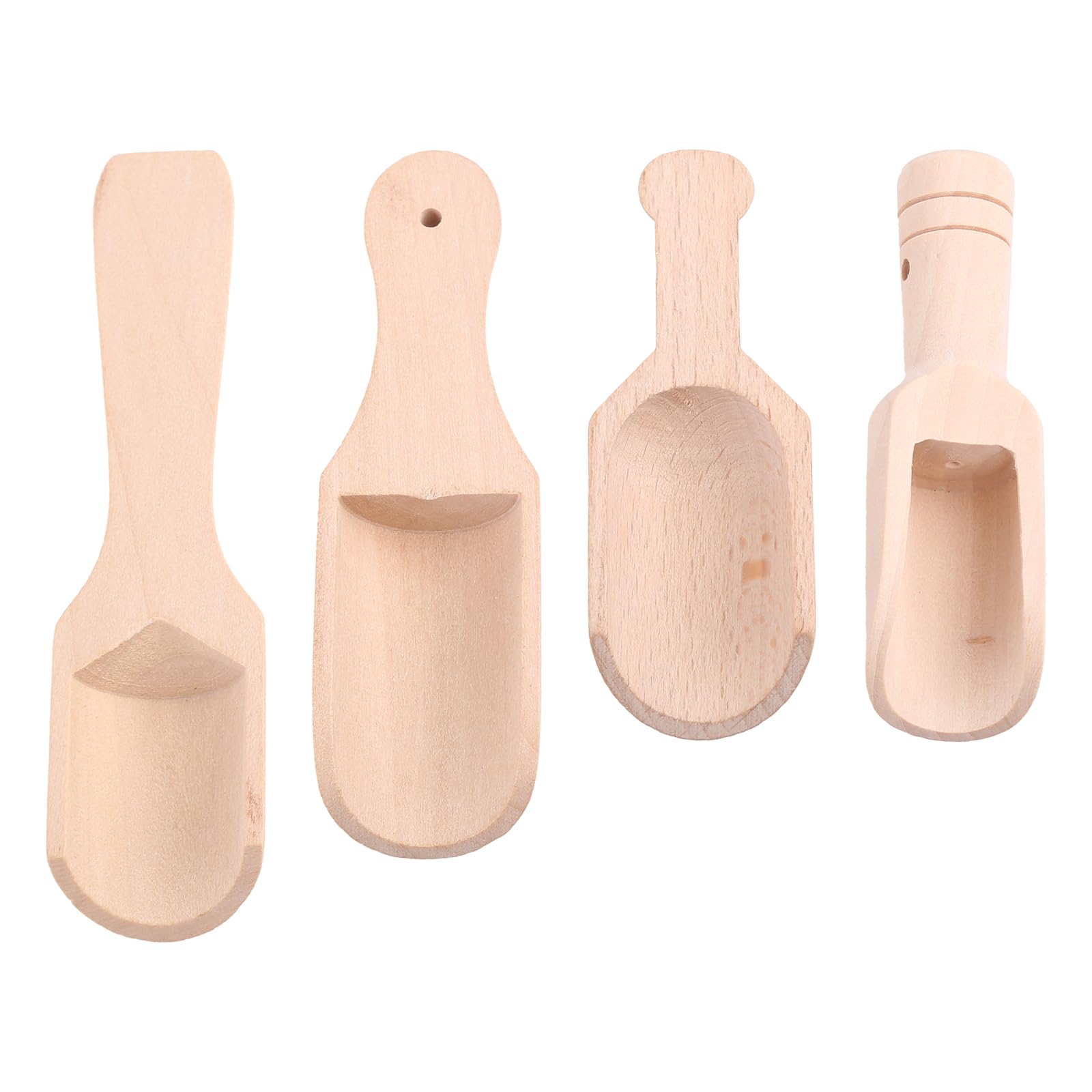 4Pcs Wooden Multipurpose Bath Spoon For Flour Candy Spices Sugar Cereal Condiment Kitchen Gadgets Teaware Accessories