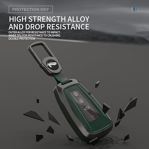 Miniatura 5 de YIJINSHENG Funda para llavero Toyota con llavero, carcasa de metal suave TPU de protección completa para Toyota 2016-2023 RAV4 Highlander Camry