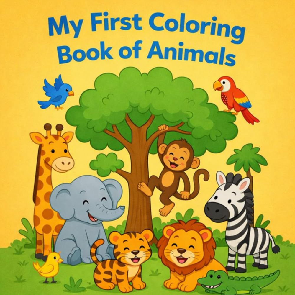 My First Coloring Book of Animals: Cute & Simple Animal Coloring Pages for Toddlers and Preschool Kids Ages 2–5
