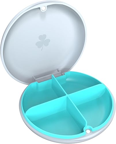 Organizador de pastillas 2 veces al día (AmPm), contenedor de píldoras, organizador de píldoras de viaje, organizador de píldoras pequeño, blanco +