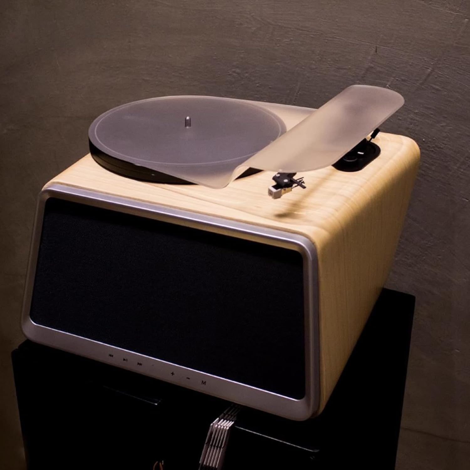 Copertura antipolvere per giradischi, cuscinetto protettivo per giradischi in vinile, acrilico satinato, design elegante e durevole per audiofili, blocca polvere e macchie