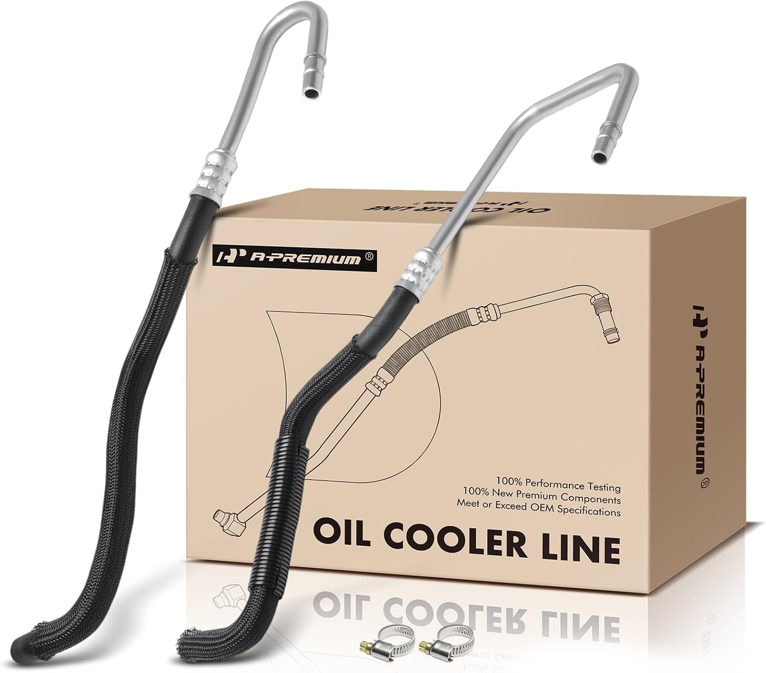 A-Premium Automatic Transmission Oil Cooler Line Hose Assembly Compatible with Ford Flex 2010-2019 3.5L & Lincoln MKS 2010-2016 3.7L, MKT 2010-2019 3.5L 3.7L