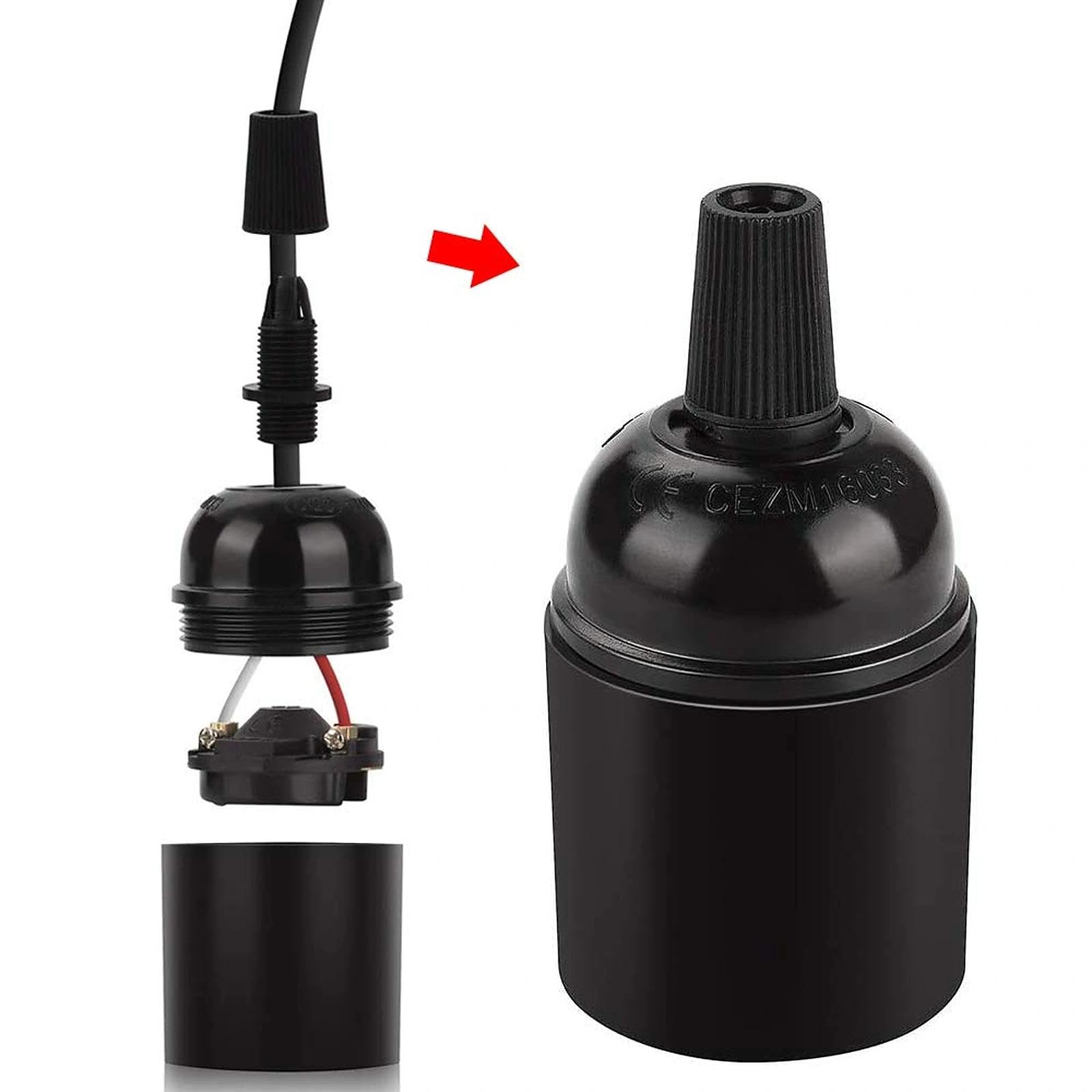 20pcs M10 connettori fermacavo a sospensione in plastica nera fermacavo in plastica fermacavo con filettatura Morsetti regolabili Clip per cavi Illuminazione a soffitto