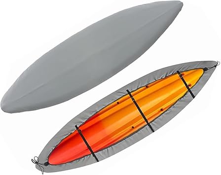 Kayak Cover for Jackson Kayak Coosa HD V24 20002008, Water-Resistant Dust-Resistant Kayak Canoe Fishing Boat Dust Covers for Outdoor Storage, Canoe Boat Protection Cover, B Gray