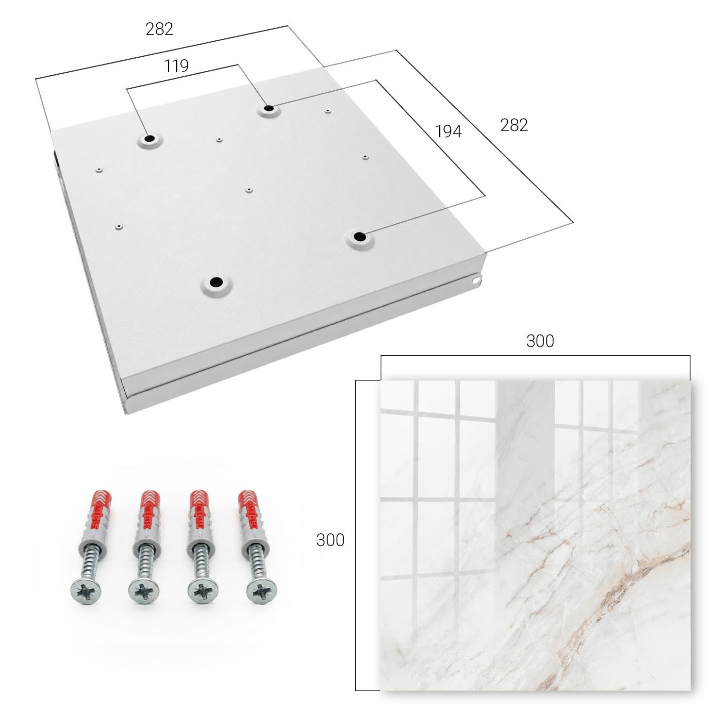 Armadietto Portachiavi 30x30 cm | Bianco | A Destra | Montaggio a Parete