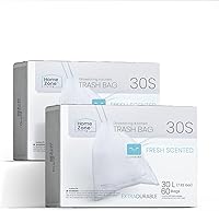 Vista 10 de Home Zone Living - Bolsas de basura de cocina de 8 galones con asas de cordón, diseño personalizado resistente para botes de basura de cocina Código