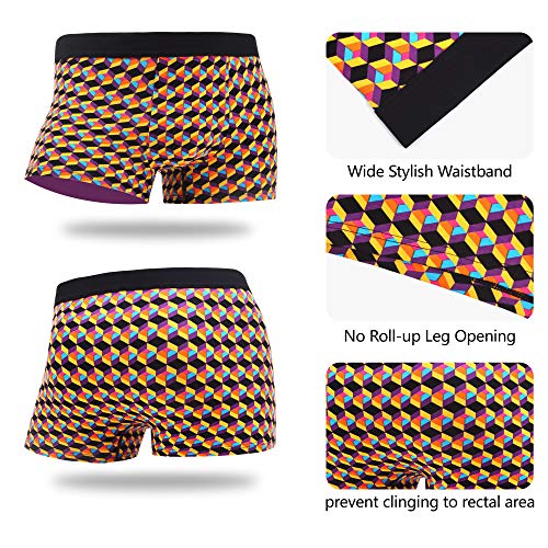 WeciBor Mannen kleurrijke Boxer Shorts ondergoed katoen grappige patroon Boxer slip 4 packs - Afbeelding 5