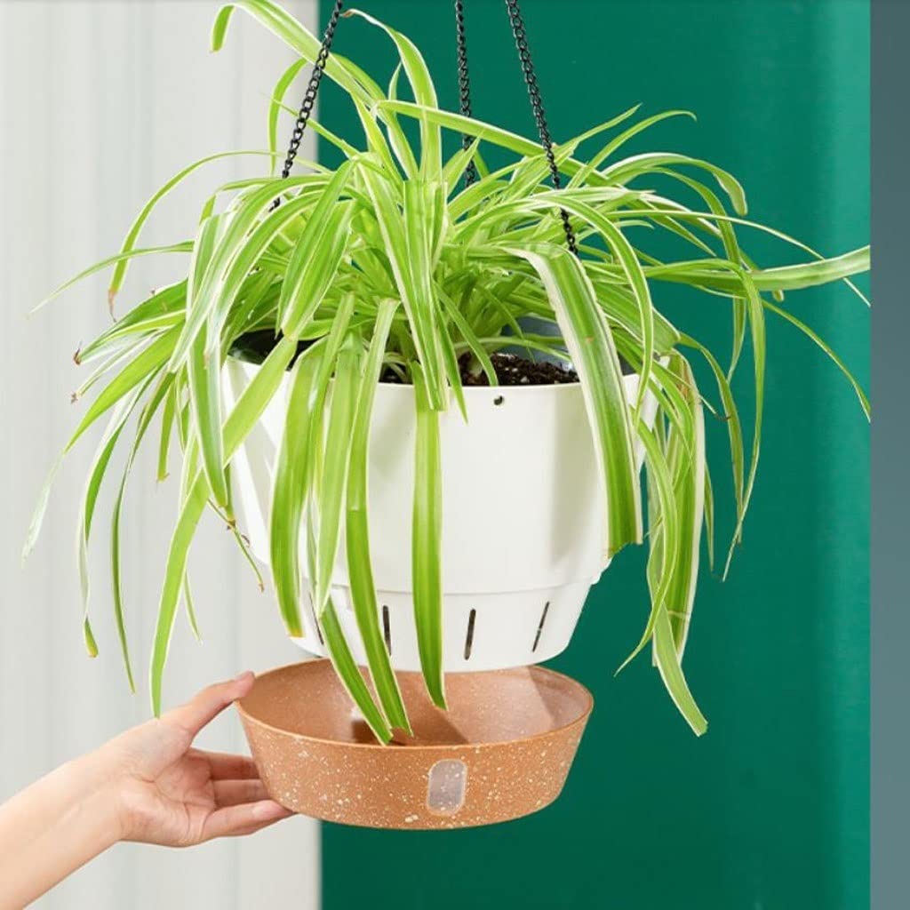Wisząca doniczka na rośliny, 16,5 cm, plastikowe wiszące kosze na rośliny z 2 haczykami, wisząca doniczka z odpinaną podstawą do ogrodu, wewnątrz, na zewnątrz, dekoracja domu, 2 sztuki, dekoracja ogrodowa ganku (