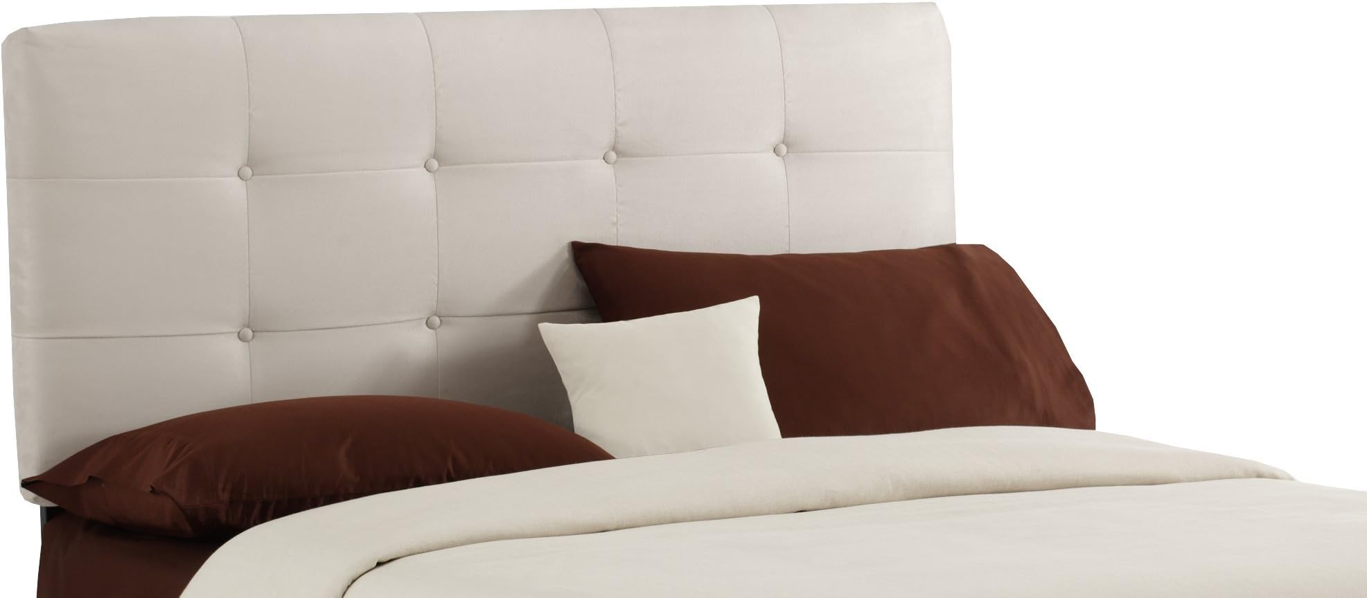 Surrey King Micro-Suede-Upholstered Tufted Headboard, Oatmeal